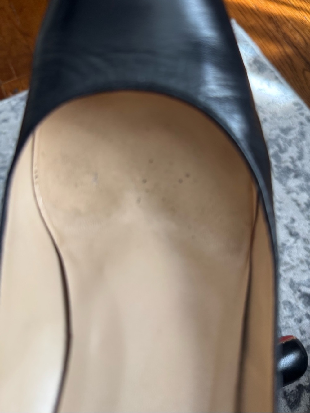 Christian Louboutin Black Leather Wedge Pumps - Picture 9 of 11